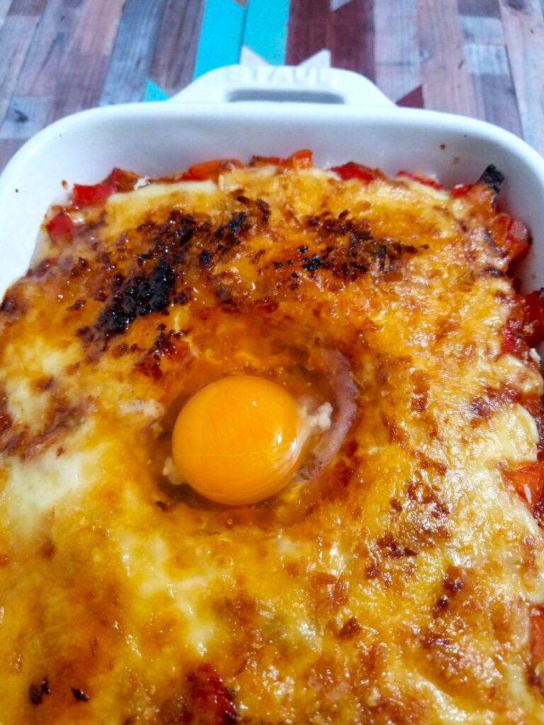 自炊「門司港焼きカレー」卵オーブンIN前